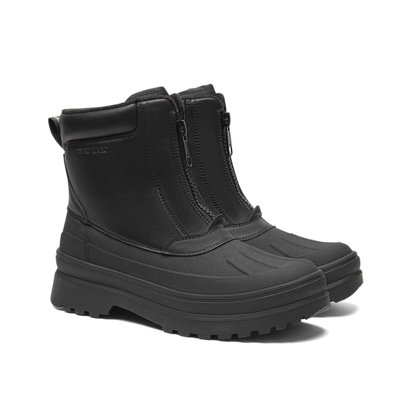 Men's Zip Up Snow Boots - BLACK - 3